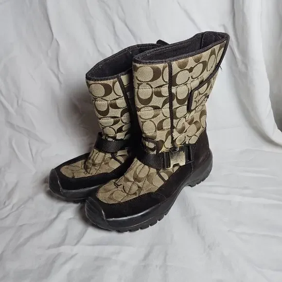 Coach Sharron Brown Womens Signature Design Boot Size 6.5 - Picture 1 of 9